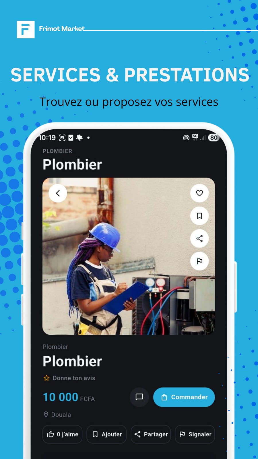 Services et prestations sur Frimot Market : plomberie, bricolage...